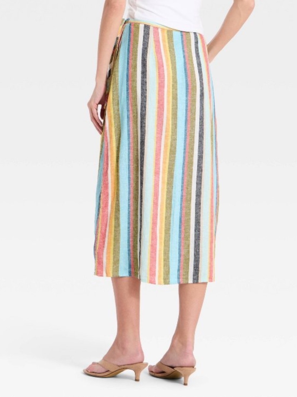 NEW a new day midi linen wrap skirt Small S PERFECT - Picture 2 of 4